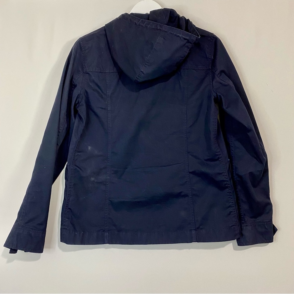 J. Crew Women’s Lightweight Military Style Hooded Jacket Navy Blue Small FLAW - Picture 10 of 10